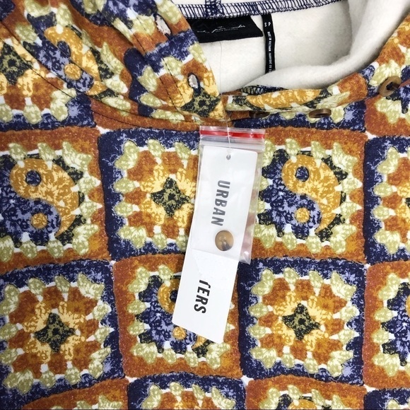 𝅺Urban Outfitters Out From Under Kacy Orange Motif Hoodie NWT - Picture 10 of 14